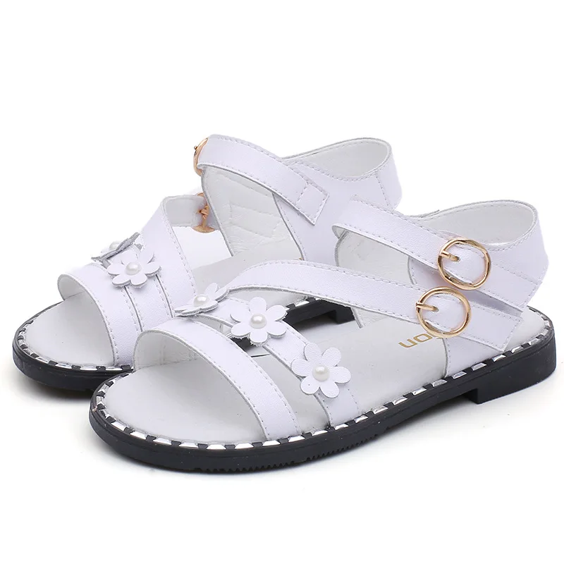

Girls Cut-Outs Sandals Children Flower Lovely Shoes Toddler Soft Sole Beach Sandals Princess Buckle Strap Roman Sandals AA51323