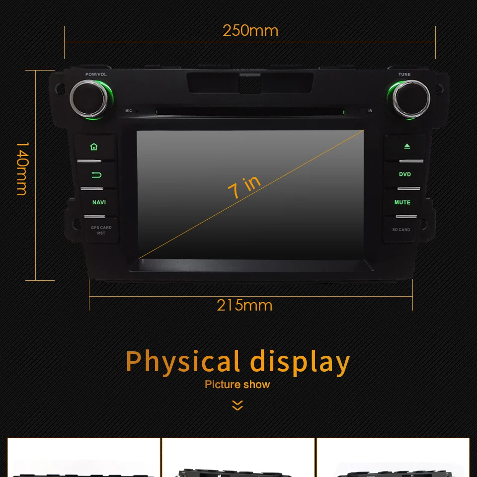 Perfect 7" Octa Core 4G WIFI Android 8.1 4GB RAM 64GB ROM RDS BT Car DVD Player Autoradio Head Unit GPS Glonass For Mazda CX-7 2007-2015 5