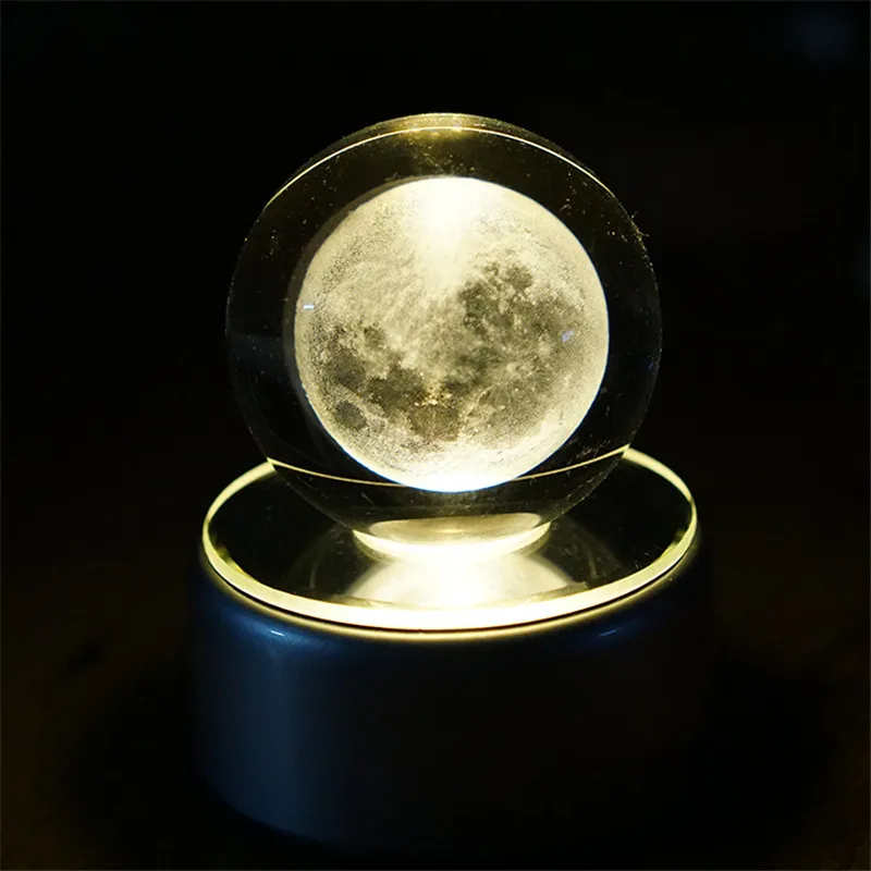 Preise LED Kristall Ball Lampe Rotierenden 3D Mond Nacht Licht RGB USB Aufladbare Musik Tisch Lampe Für Weihnachten Geburtstag Neue Jahr geschenk