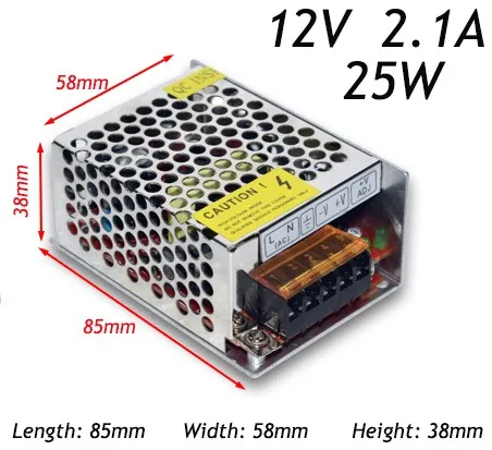 30 шт./лот Best качество AC 110 В 220 В к DC 12 В 2.1a 25 Вт Импульсные блоки питания драйвера для Светодиодные ленты