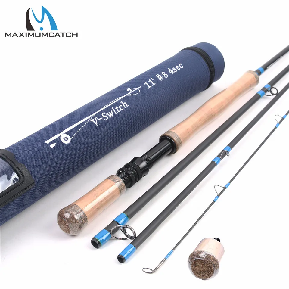 Переключатель Maximumcatch Fly Rod 10'6''/10'9''/11'/11'6'' 4-9 WT с переключаемыми боевыми задниками с трубой Cordura Fly удочка