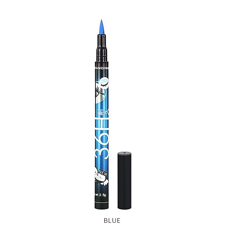 Черная Подводка для глаз карандаш водостойкая ручка прецизионная синяя фиолетовая коричневая 4 цвета стойкая жидкая подводка для глаз гладкие инструменты для макияжа - Цвет: blue