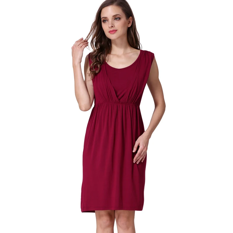 Женские длинные летние вечерние платья, одежда для беременных, кормящих грудью, платья для беременных женщин - Цвет: Knee skirt Red