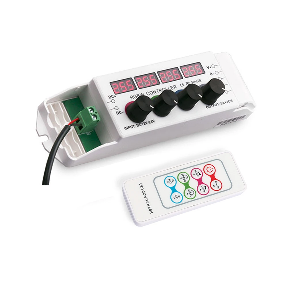 

PWM Remote RGBW Controller Constant Voltage LED RGBW Strip Light Rotary Controller RF Remote Controller For LED Module Stripe