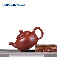 210 мл аутентичный китайский чайник для заварки чая Фиолетовый Глиняный заварочный чайник ручная роспись пейзаж узор НЕОБРАБОТАННАЯ руда Zisha кружка, сосуды для питья Отель черный чайник подарок