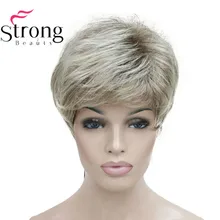 StrongBeauty короткий лохматый слоистый блонд Омбре Классический колпачок полный синтетический парик женские парики