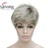 StrongBeauty короткие пушистые Многослойные блондинки Омбре Классическая шапочка полный синтетический парик женские парики ► Фото 1/6