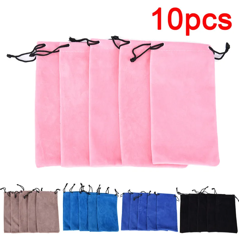 

(10 PCS) Drawstring Sunglass Bag In Velvet Material Very Soft Eyeglasses Pouch