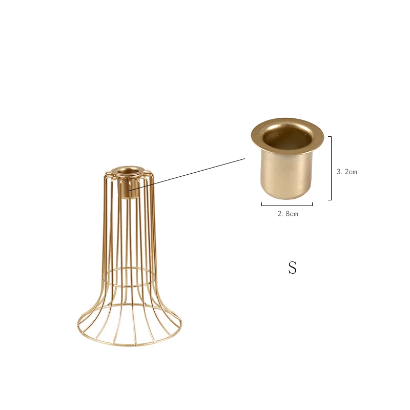 Нордический подсвечник золото кованого железа геометрический полый подсвечник романтичный свадебный подсвечник свечей ужин реквизит украшения - Цвет: as the picture shows