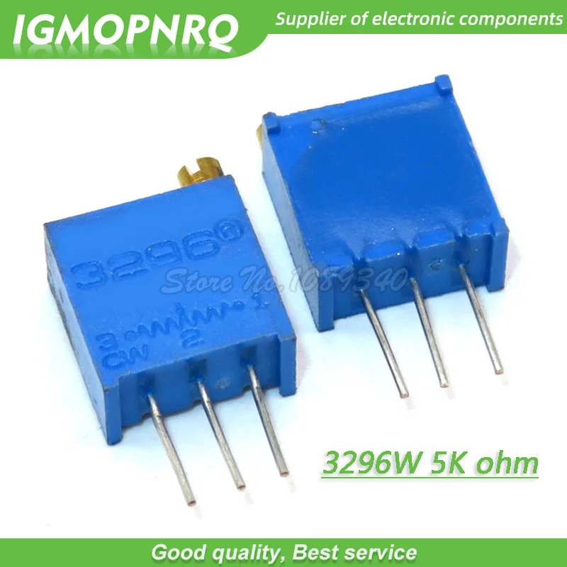 

100Pcs/lot 3296W-1-502LF 3296W 502 5k ohm Top regulation Multiturn Trimmer Potentiometer High Precision Variable Resistor
