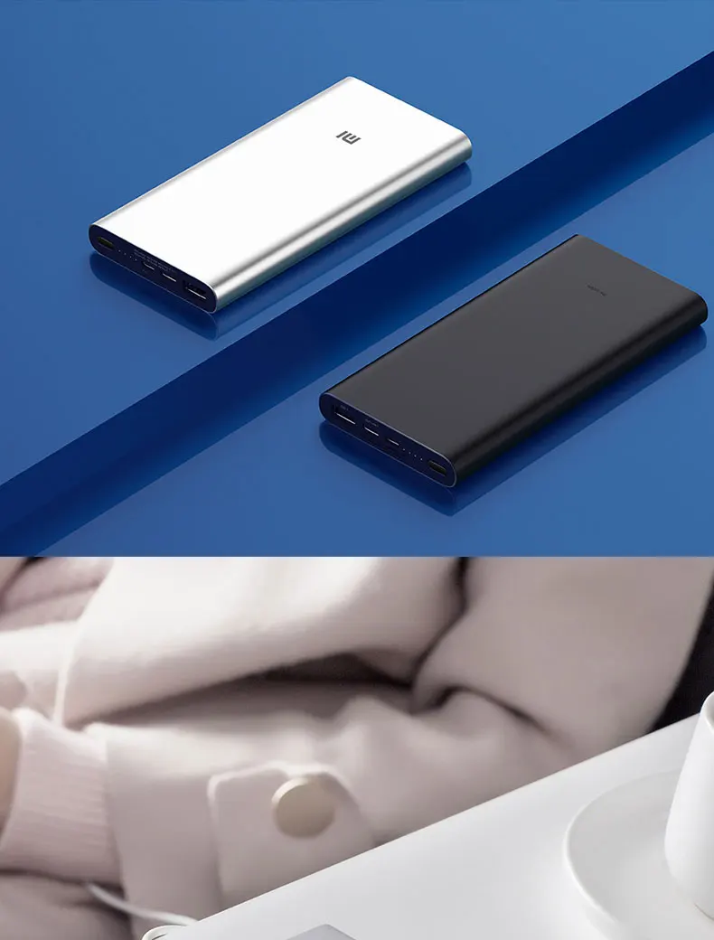 New Xiaomi Mi 10000mAh Power Bank 3 Two-way Quick Charge USB-C Dual Input Dual Output PLM12ZM 10000 mAh Extenal Battery