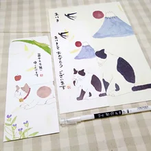 10 шт. Романтический cat конверт Бланки комплект корейский милый старинный Бланки записи любовное письмо выражение артефакт