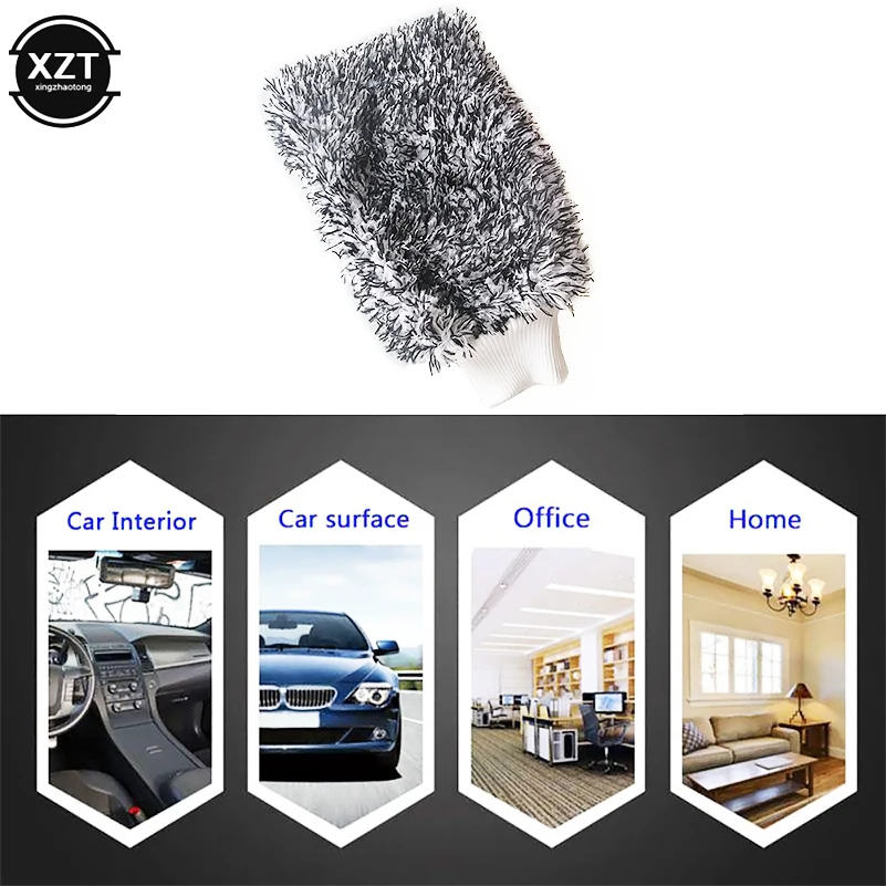 Car Cleaning Soft Absorbancy Glove High Density Ultra Soft Easy To Dry Auto Detailing Microfiber Madness Wash Mitt Cloth