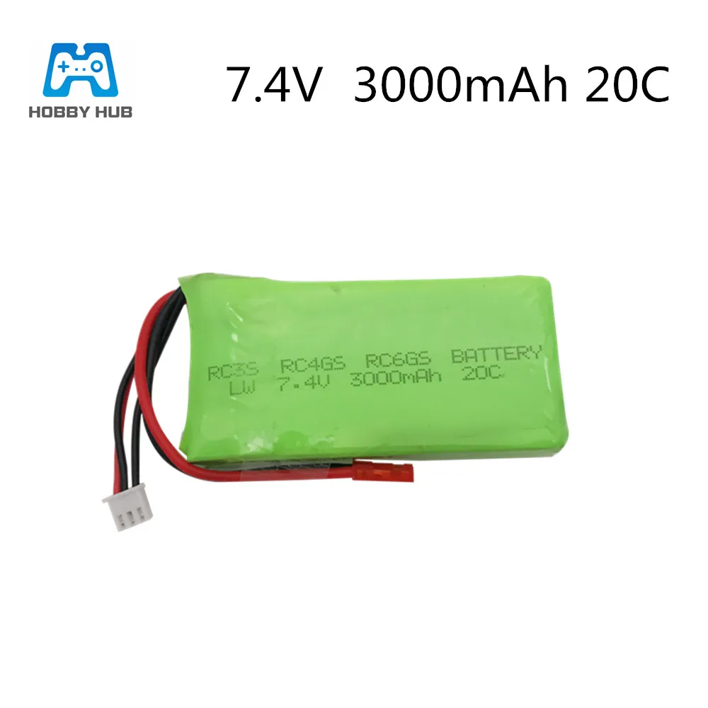 Hobby Hub 7,4 V 3000mAh lipo батарея для радиолинков RC3S RC4GS RC6GS батарея литий-полимерные батареи 2S Lipo батарея 7,4 v 3000 mah - Цвет: 1PCS