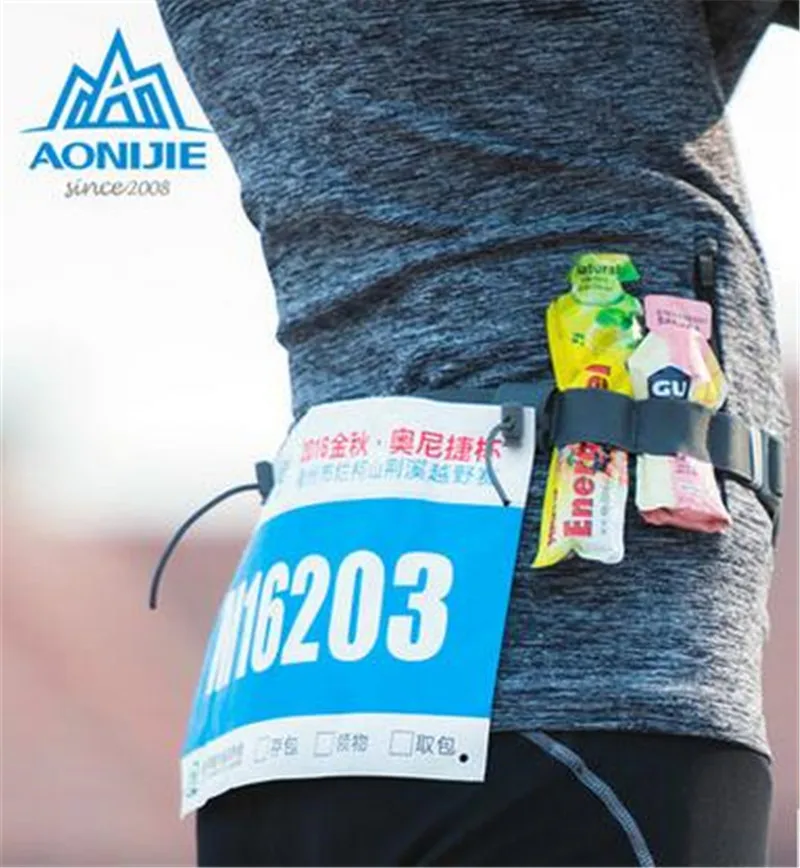 AONIJIE NEW Men Women Unisex Triathlon Marathon Race Belt With Gel Holder Running  Number Belt  Running Outdoor sports