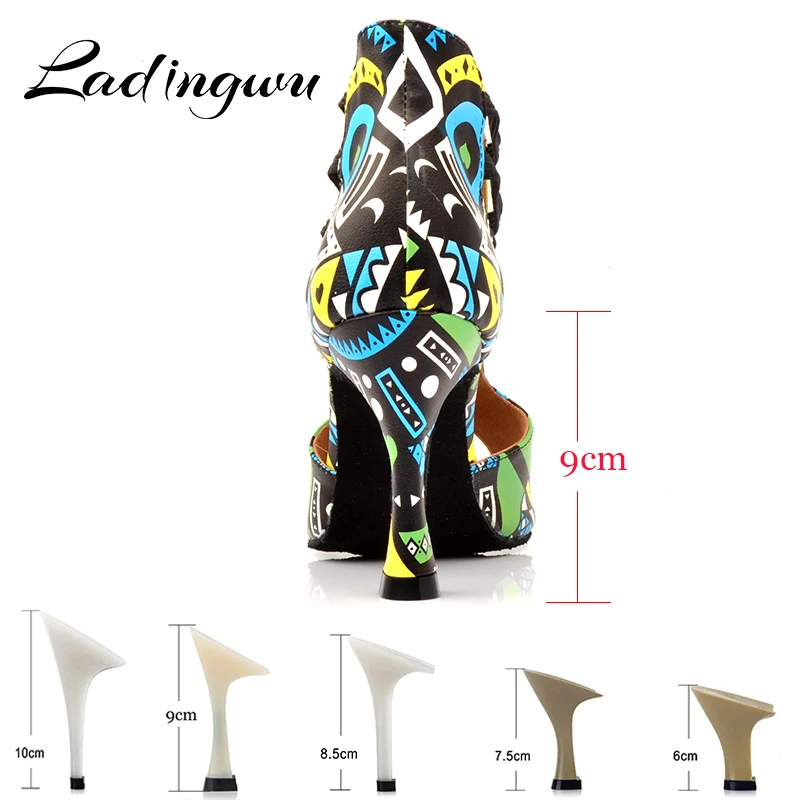  Ladingwu Brand Latin Dance Shoes Ladies Dance Boots Elastic band adjustment Ballroom Dance Shoes Bl