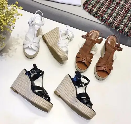 Newest-Style-Women-Brown-White-T-strap-Peep-Toe-Wedge-Sandals-Summer-Hollow-Out-Ankle-Buckle (3)