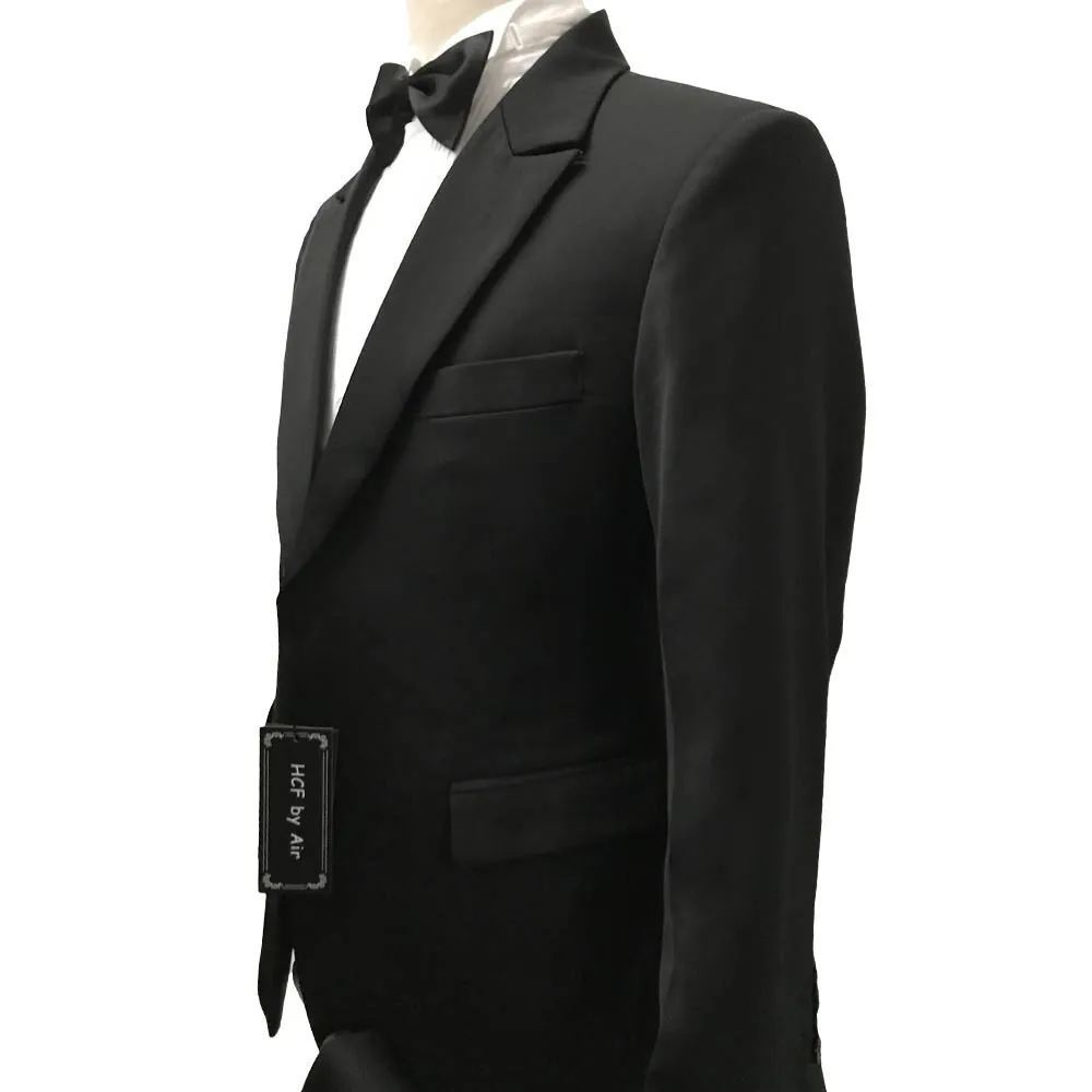 HCF by Air Для мужчин; цельнокроеное платье 2 кнопки Пик нагрудные Skinny Fit Свадебные Повседневное Бизнес смокинг Для мужчин костюмы для