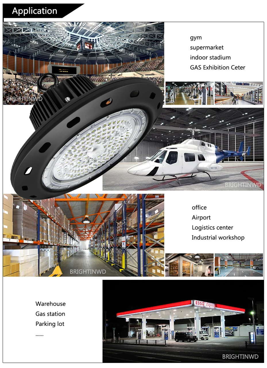 НЛО Mining высокий Bay SMD2835 высокое Мощность светодиодный промышленных свет для завода/Склад Машина лампы 100 Вт 150 вт 200 Вт BRIGHTINWD