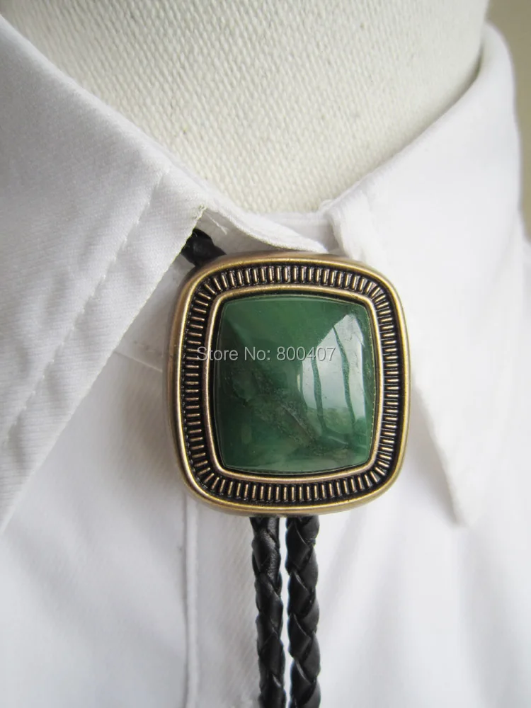 И розничная галстук Античное золото покрытием рукоделие природа ZA Greenstone Боло галстук Цепочки и ожерелья Средства ухода за кожей Шеи ti