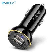 RAXFLY USB Автомобильное Зарядное устройство для samsung S9 S8 Быстрая зарядка для телефона Универсальный 2 Порты и разъёмы мобильный телефон автомобиль зарядное устройство для iPhone X 8 автомобильная зарядка