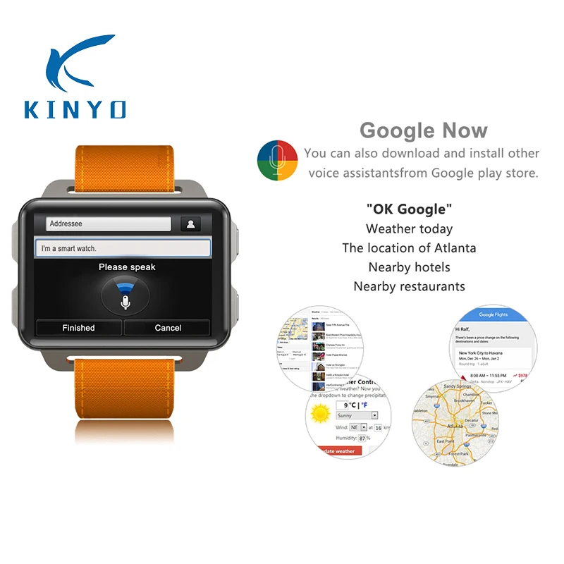 2018 KINYO Hot Selling 3G Smart Watches OEM CE ROHS Smart