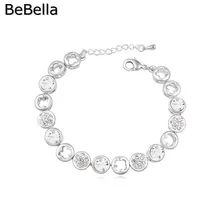 BeBella, 5 цветов, браслет с родиевым покрытием, милый браслет с кристаллами, сделанный с чешскими кристаллами для девочек, Рождественский подарок