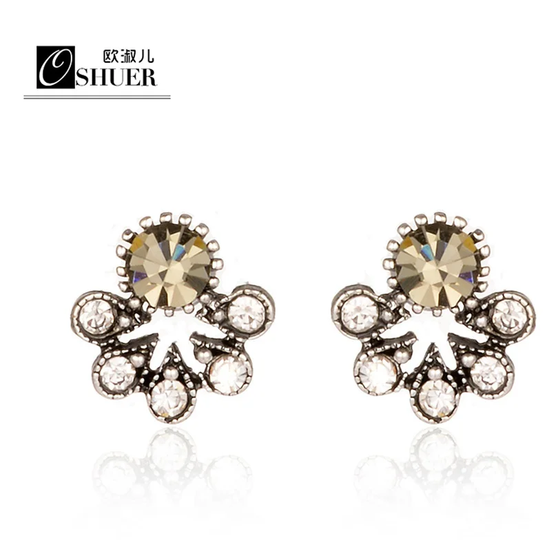 

2018 New Fashion Elegant vintage Cute Rhinestone Stud Earrings Earrings For Women