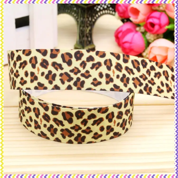 

7/8 дюйма, лента в рубчик с леопардовым принтом, головной убор, украшение, оптовая продажа OEM, 22 мм H4472