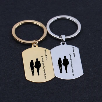 

Engraved drive safe i need you here with me keychains gifts for couples key ring lover's gifts keys holder trucker tag charm