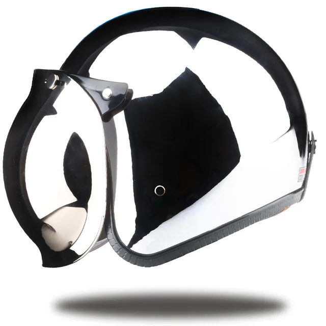 Brands vintage motorcycle font b helmet b font jet capacetes de motociclista harley sliver chrome vespa