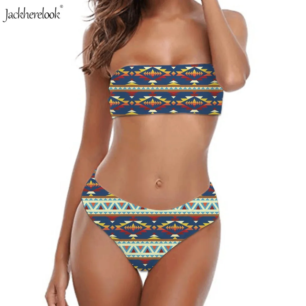 

Jackherelook Two Pieces Halter Bikinis Set Women Sexy Bandeau Swimsuit Female Off Shoulder Beach Swimwear Brazilian Bathing Suit