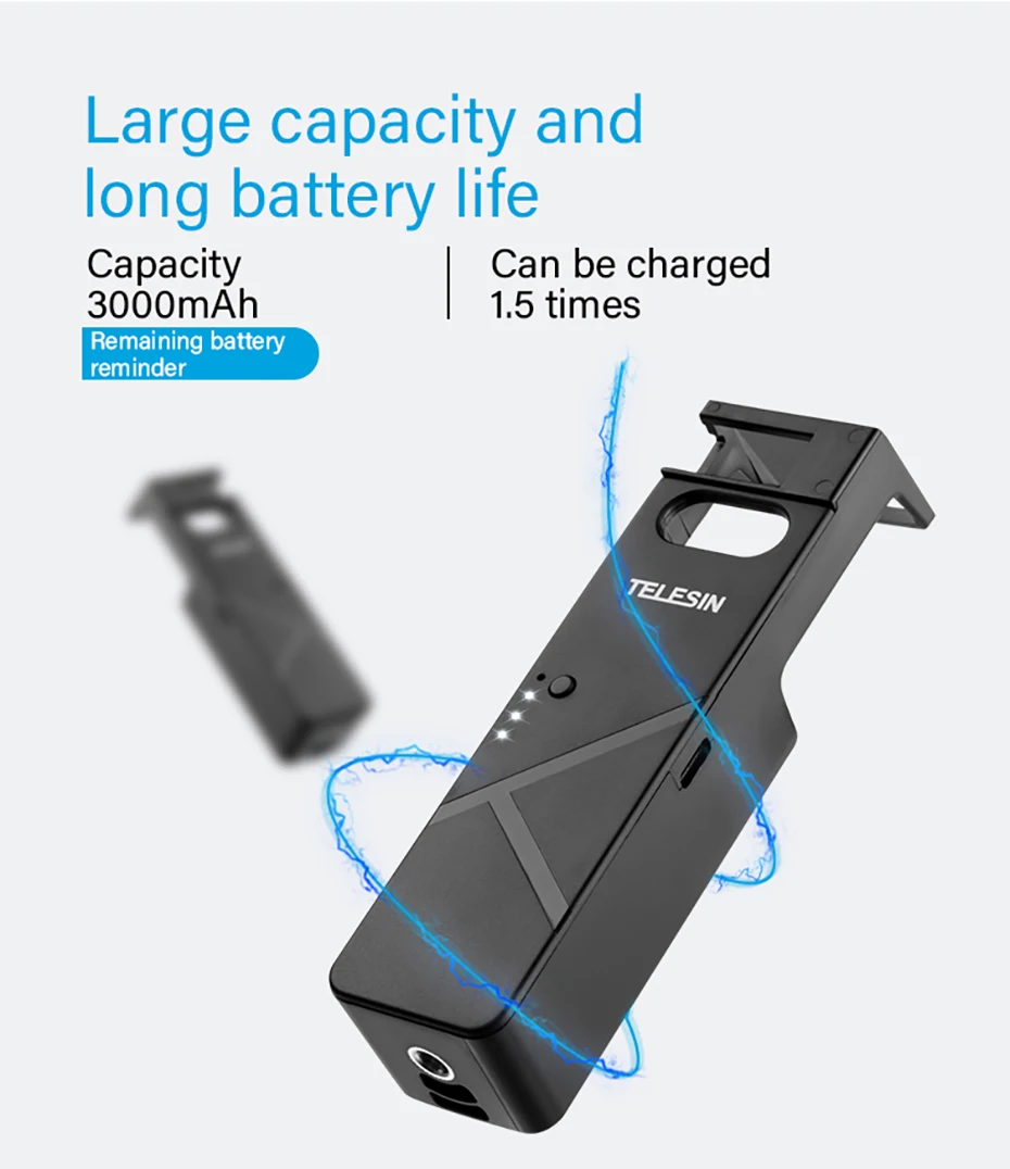 Osmo карманная зарядная Ручка Рукоятка 3000 мАч емкость батареи фиксированная подставка Расширенная селфи-палка DJI Osmo карманные аксессуары