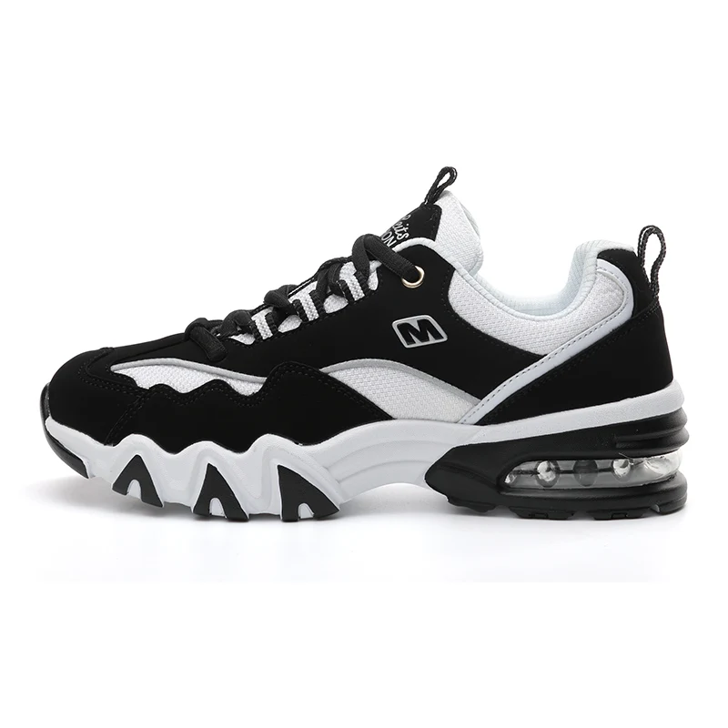 Наивысшего качества мужские кроссовки для бега женская обувь с воздушной подушкой дышащая сетка спортивная Женская бегун спортивный уличная прогулочная обувь betis - Цвет: Black white Sneaker