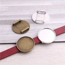 20 штук плоские кожаные слайдер бусины двух цветов пустой с фокусным расстоянием 25 мм кабошон, diy Браслеты расходные материалы для изготовления отверстие 11x2,5 мм 14C1707