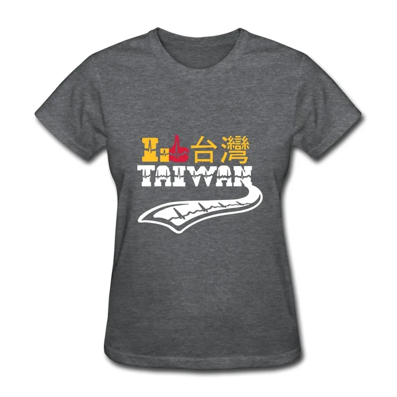 Short Sleeve Girl Teeshirt I LIKE TAIWAN heart beat TATTOO Vintage Photos Tee-Shirts for Ladys | Женская одежда