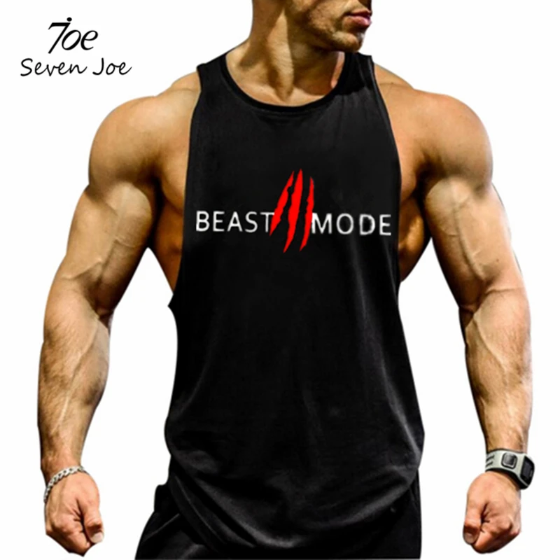 

Seven Joe. Brand clothing Bodybuilding GYMS Fitness Men Tank Top workout BEAST print Vest Stringer sportswear Undershirt