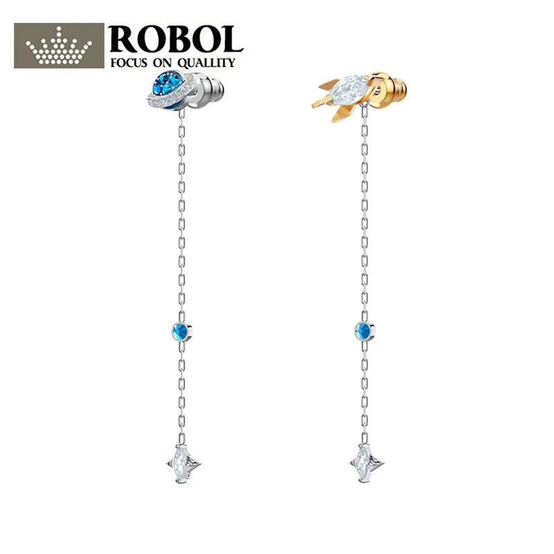 

ROBOL High Quality Original OOT WORLD Exquisite Planet Cute Rocket Female Earrings 520 Gift DIY Woman Jewelry Gift Wholesale