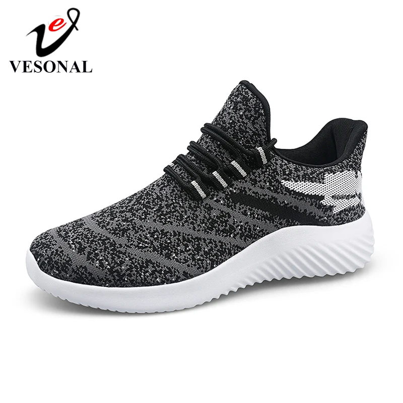 

VESONAL Brand 2019 New Lightweight Flyknit Mesh Men Shoes Casual Breathable Walking Male Sneakers Comfortable Tenis Feminino