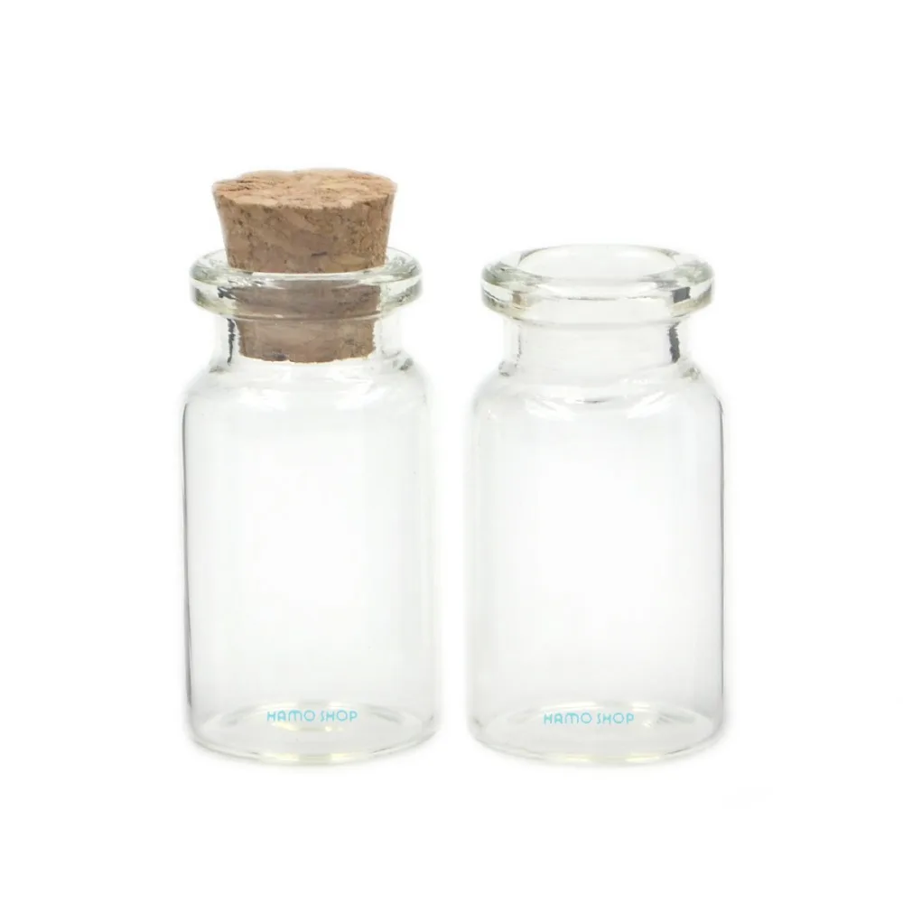 10pcs 7ml Glass Bottle Small Mini Corks Empty Oil Clear Vial Wishing 2240125in Storage Bottles
