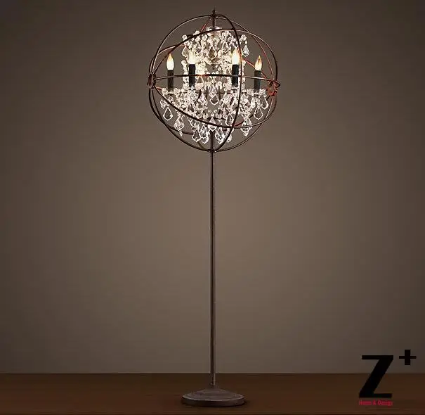 Replica Item Industrial Lamp FOUCAULTS ORB CLEAR CRYSTAL FLOOR LAMP Rustic Iron Free Shipping Lustre Replica Item Industrial Lamp FOUCAULTS ORB CLEAR CRYSTAL FLOOR LAMP Rustic Iron Free Shipping Lustre
