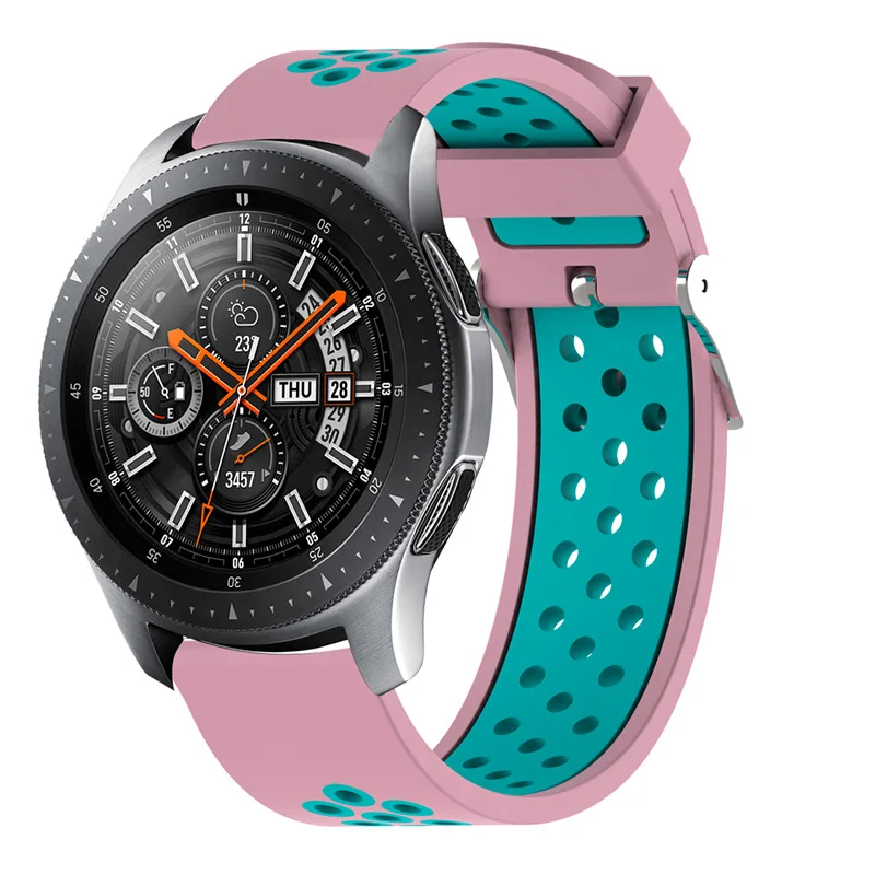 Силиконовый браслет для samsung gear S3 Classic Frontier Galaxy watch 46 мм SM-R800 часы браслет для huawei watch GT active - Цвет: pink mint