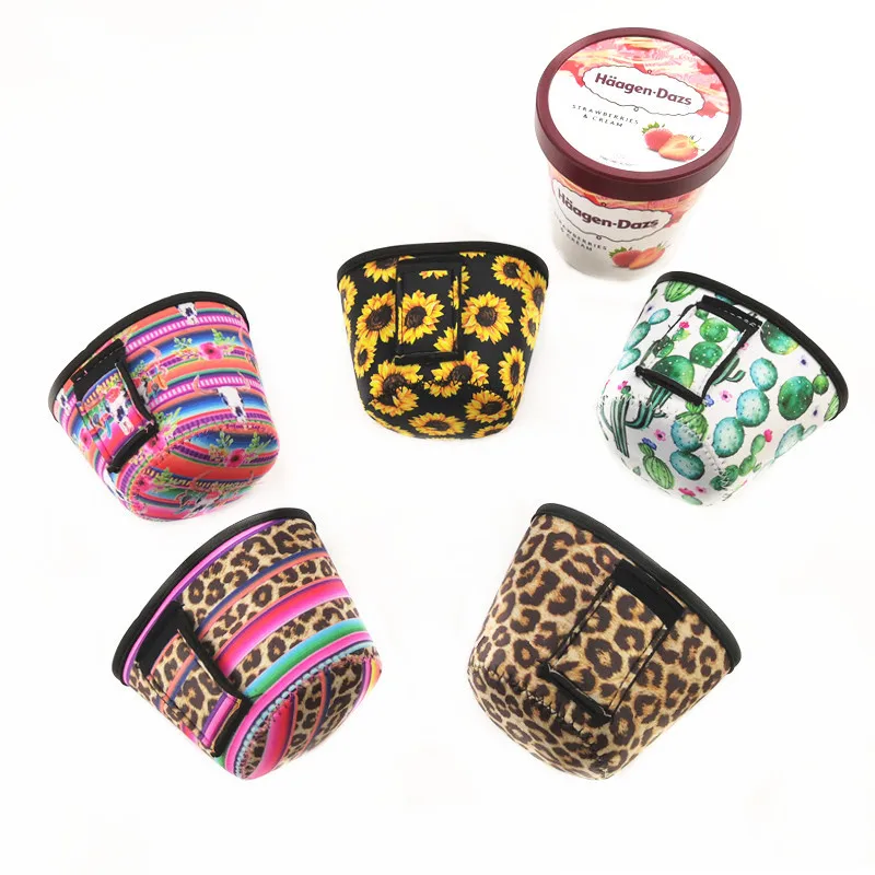 

Ice Cream Can Cooler Cover ,Koozie with Leopard and Cactus Neoprene Can Holder Cover 150pcs Fast DHL