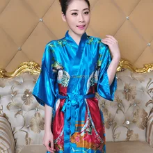 Модный бренд, женский халат, китайский стиль, ручная работа, окрашенный кафтан, халат с поясом, Пери, один размер, банный Халат