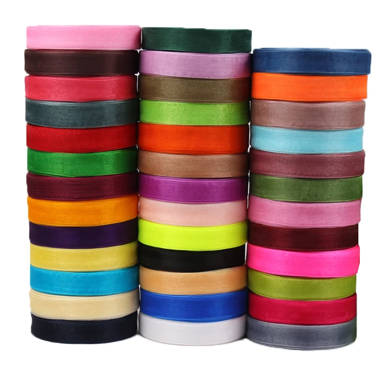 

25mm Sheer Organza Ribbons 50 Yards/Roll Christmas Halloween Decoration Baby Shower Birthday Party Wedding Gift Wrapping Ribbons