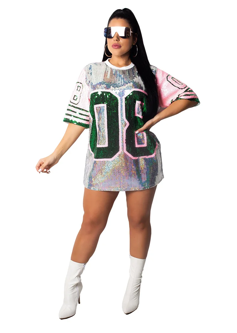 

Sequins Bling Bling Shine Tee Shirt Hologram Chic Dance Hip Hop Cheer Up Tees