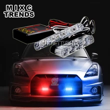 2x4 led automobiles 12V Strobe Warning Police light Car Truck Flashing Firemen Ambulance Emergency Flasher DRL