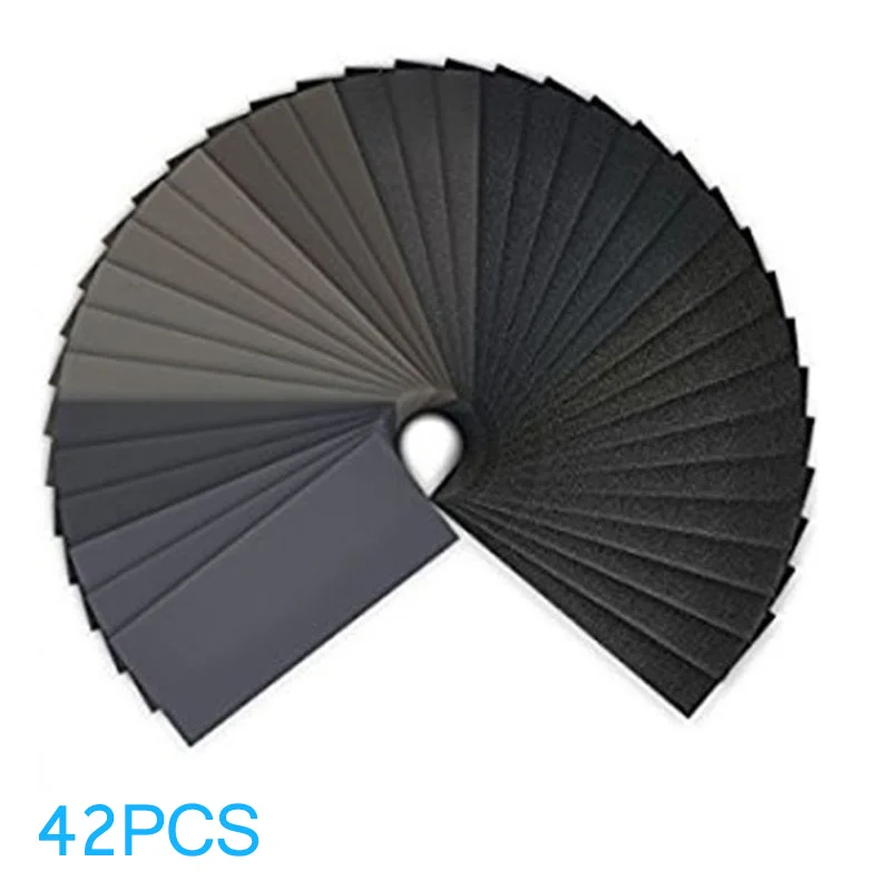 

42 Sheets Sandpaper Waterproof Abrasive Sand Paper Grinding Polish Tool CLH@8
