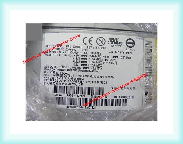 

S26113-E503-V50 NPS-400AB B REV: 07 version Equipment machine power supply