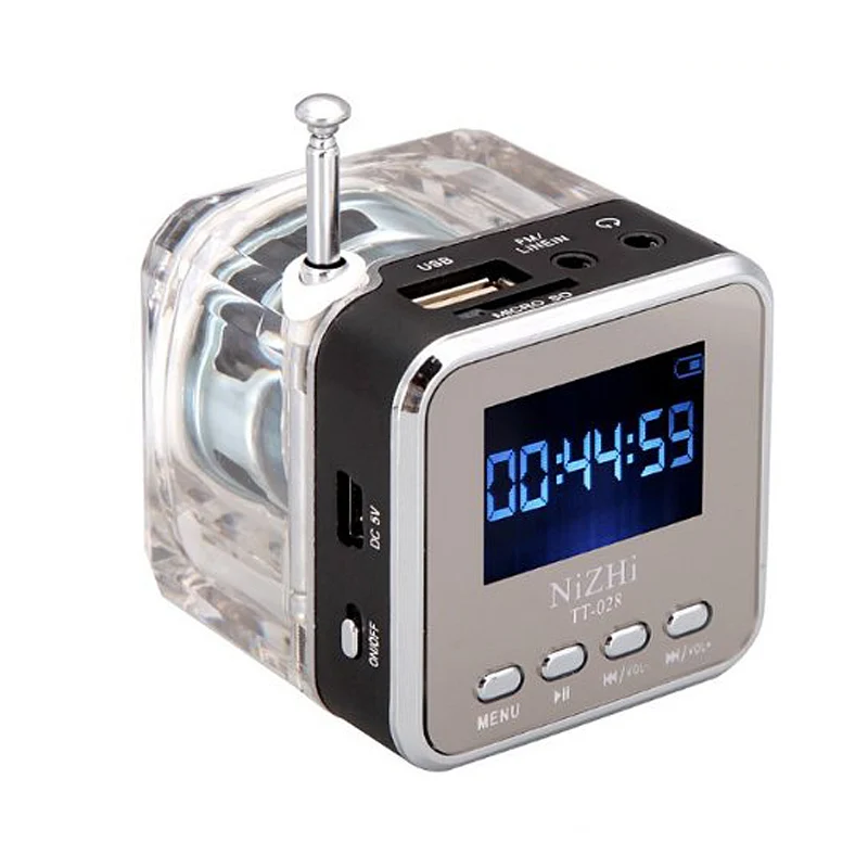 

New Portable Mini Speaker Digital Music MP3/4 Player Micro SD/TF USB Disk Speaker FM Radio LCD Display